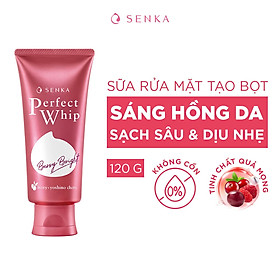 Sữa rửa mặt Senka dưỡng da sáng hồng Perfect Whip Berry Bright 100g