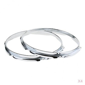 4 Pairs Iron 10 '' Tom Drum The Cast Hoop Rim  6 Hole For Drum Player