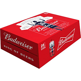 Thùng 24 lon cao bia Budweiser (330ml/lon) - Phiên bản Messi