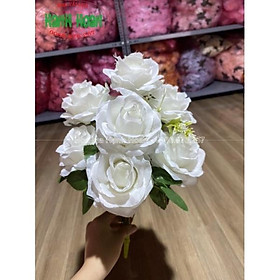 Mua Chùm hoa hồng Hạnh Anh Hàn Quốc 9 bông cao cấp - Hoa giả hoa lụa