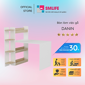 Bàn làm việc, bàn học gỗ hiện đại SMLIFE Danin | Gỗ MDF dày 17mm chống ẩm | D100xR90xC120cm