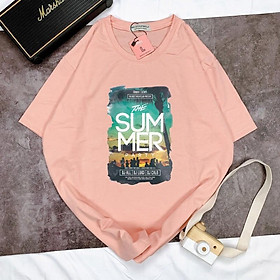 Áo Thun Tay Ngắn UNISEX in Decal SUMMER - Hình chụp thật  - Số đo ở cuối