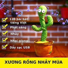 [Có sẵn] [120 bài hát tiếng Việt hot] Xương rồng nhảy múa, phát sáng, nhại giọng, tặng kèm dây sạc