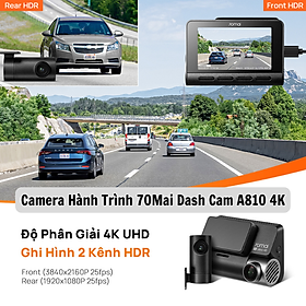 Mua Camera Hành Trình Sothing 70mai Dash Cam A810 4K- Hàng chính hãng