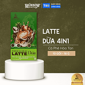LION CAFE - Cà phê hòa tan 4in1 - Latte Dừa - Hộp 180g (10 gói x 18g)