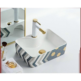 Mua Chậu Lavabo vuông để bàn hoa văn