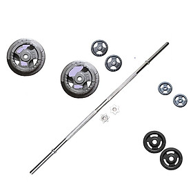 Bộ đòn tạ 1,5m-16kg tạ gang (5kg/2 bánh-3kg/2 bánh)