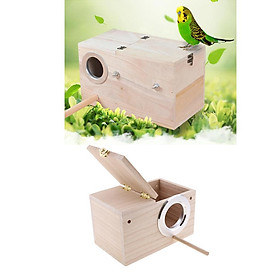 2Pc Wooden Budgie Nest Nesting Box Perch For Cage Aviary With Opening Top XL