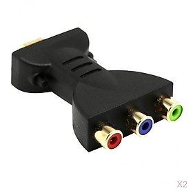 2pcs   Male to 3 RCA Video Audio Adapter RGB Component Connector for HDTV