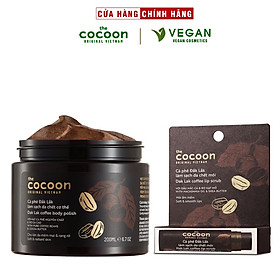 Combo Cà phê Đắk Lắk làm sạch da chết cơ thể Cocoon 200ml + Son tẩy da chết môi cà phê Đắk Lắk Cocoon 5g