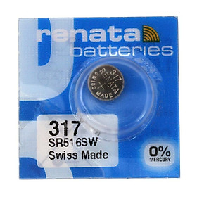 Pin đồng hồ Thụy Sỹ RENATA 317 / SR516SW oxide bạc Made in Swiss (Dạng Vỉ 10 Viên)