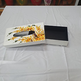 Hộp đựng khăn giấy chữ nhật sơn mài cao cấp Thanh Bình Lê đựng giấy để trong phòng khách hay nhà ăn, đẹp mắt và sang trọng