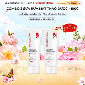 Combo 2 tuýp Sữa rửa mặt Sắc Ngọc Khang 100g giúp làm sạch bã nhờn, bụi bẩn cho da