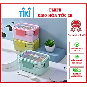 Mua Hộp Đựng Cơm Giữ Nhiệt Văn Phòng 2 Lớp inox Cao Cấp - Tặng kèm muỗng FLAFA(Giao màu ngẫu nhiên)