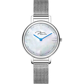 Đồng hồ nữ hiệu Jonas & Verus X00718-Q3.WWWBW (Mặt số xà cừ Trắng), Máy Pin (Quartz), Kính sapphire chống trầy xước, Dây lưới thép không gỉ 316L