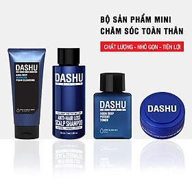 Bộ sản phẩm mini chăm sóc toàn thân DASHU Sữa rửa mặt Dầu gội đầu Nước hoa hồng Sáp vuốt tóc JN-B01
