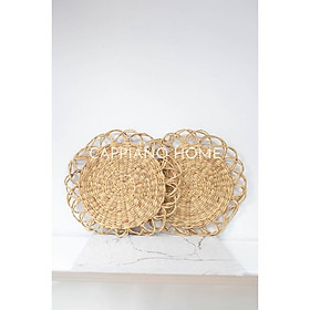 Lót bèo viền hoa, lót bèo decor bàn tiệc, đan thủ công thích hợp lót cốc, lót ly, lót đĩa | Cappiano home