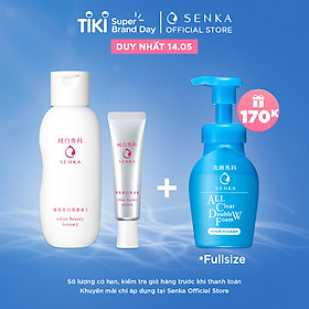 Bộ đôi dưỡng ẩm và dưỡng da trắng hồng mịn mượt Senka ( White Beauty Lotion 200ml + Serum White Beauty 35g)