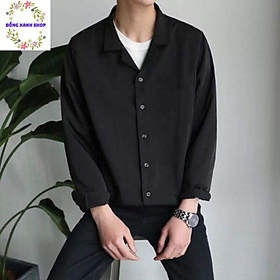 Áo Sơ Mi Rộng Cổ Vest, Sơ Mi Rộng Tay Dài Unisex Nam Nữ Vải Lụa Nhiều Màu Sắc