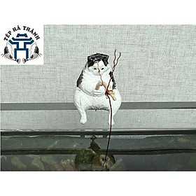 Mô Hình Mèo Câu Cá Trang Trí Bể Cá Cảnh, Bể Thủy Sinh
