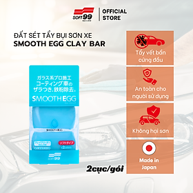 Đất Sét Chuyên Dụng Tẩy Bụi Kim Loại, Bột Sắt Ô Tô Smooth Egg Clay Bar W-513 Soft99 120g