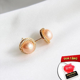 Bông tai ngọc trai nước ngọt cao cấp - Tặng quà - Trang sức Bé Heo BHBT465
