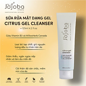 Sữa rửa mặt dạng Gel Citrus Cleanser 125ml - The Jojoba Company