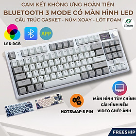 Bàn Phím Cơ Bluetooth Không Dây K86 RGB PRO VIP Có Màn Hình, App Tùy Chỉnh HOTSWAP 5 Pin, Lót Foam-Hàng Chính Hãng