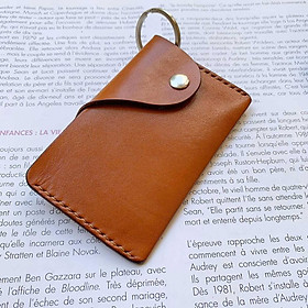 VÍ DA MINI NHỎ GỌN - VÍ DA BÒ MÀU CAMEL - ĐỒ DA UNISEX