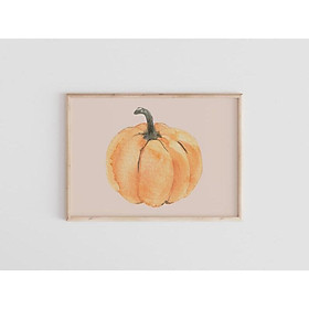 Mua Tranh Canvas Cao Cấp | Tranh màu nước - Pumpkin Print  Watercolor Prints  Festive Art  Neutral Decor  Boho Print