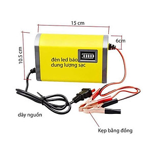 Sạc bình ắc quy 12V 2A thông minh tự ngắt khi đầy cho ô tô