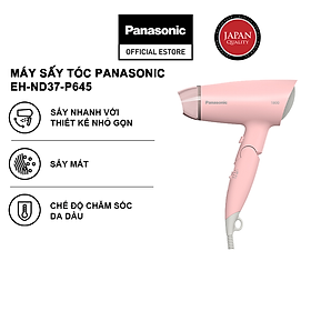 Máy sấy tóc Panasonic EH-ND37-P645 - Sấy nhanh với hiệu quả tương đương 2000W - Chế độ chăm sóc da đầu, bảo vệ nhiệt - Hàng Chính hãng