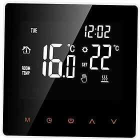 Bộ điều khiển nhiệt độ LCD LCD SMART EAU/GAZ Bộ điều khiển nhiệt độ LCD LCD có thể lập trình LCD chống lại máy sưởi nhiệt tường Gel hàng tuần không có WiFi 86x8