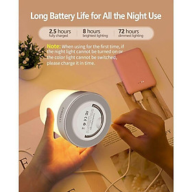Đèn ban đêm của vườn ươm, đèn ban đêm với ánh sáng ấm áp có thể điều chỉnh, đèn ban đêm di động có thể thay thế với 7 màu, đèn ngủ có thể sạc lại với điều khiển TouchDreen LED cho Chambos