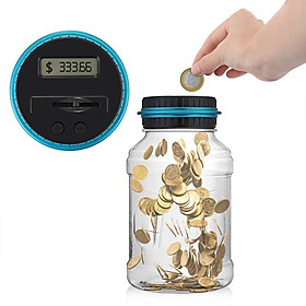 Digital Counting Money Jar for Kids 1.8L LCD Display Coins Counting Piggy Bank Saving Pot Money Saving Jar Present Gifts