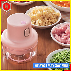 Mua Máy xay  mini HT SYS - Sạc Điện -  Máy Xay Hành  Tỏi  Rau Củ  Thịt Dung Tích 250ml - 3 Lưỡi dao - Hàng Nhập Khẩu