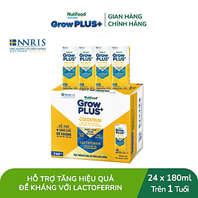 Thùng 24 hộp Sữa bột pha sẵn Nutifood Sweden GrowPLUS+ Colostrum Lactoferrin 180ml