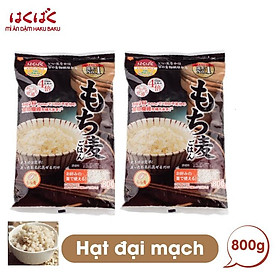 Combo 2 bịch Hạt đại mạch Hakubaku (gạo Mochimugi) Nhật Bản chính hãng - gói lớn 800gr/ bịch