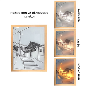 Mua Tranh led 3D treo tường phong cách Bắc Âu hiện đại decor mọi không gian  Tranh phong cảnh 3D có Led thay đổi 3 màu sáng từ bình minh đến hoàng hôn