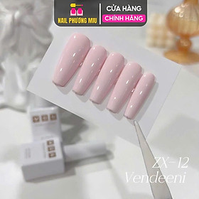 Sơn Gel Màu Hồng Phấn VENDEENI ZX-12 Làm Nail Siêu Xinh, Đậm Mướt, Lên Màu Chuẩn, Bền Màu Móng Bóng Nữ Women