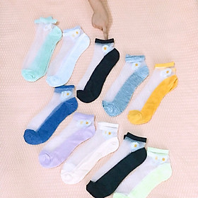 Sét 10 đôi tất lưới hoa cúc