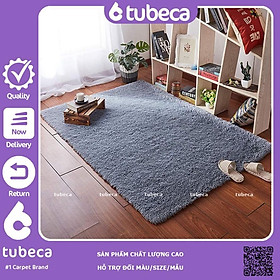 Mua Thảm Lông Xù Trải Sàn Phòng Khách | Màu Xám | Loại 1 | Dày 3 Lớp | 1m6 x 1m | TUBECA