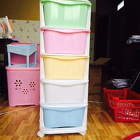 Mua Tủ nhựa đa sắc ngăn kéo 5 tầng có bánh xe hàng Việt Nhật