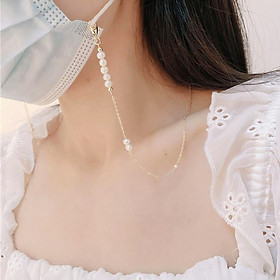 Dây đeo gọng kính chain glasses mix trái tim và hạt châu sang chảnh ấn tượng