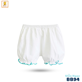 Quần đùi bé gái Babiboo quần đùi sơ sinh cotton thấm hút tốt BB94 - viền cam - 1 (0-3M)(3,2-4,5KG)