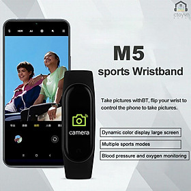 Đồng hồ thông minh M5 chống thấm nước hỗ trợ đo nhịp tim huyết áp theo dõi sức khỏe