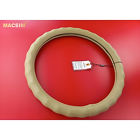 Bọc vô lăng cao cấp Macsim mã 8890 màu be - Chất liệu da thật 100%, khâu tay thủ công size M