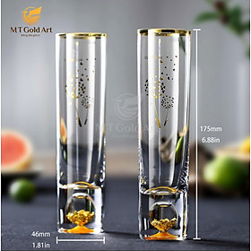 Ly uống nước pha lê đúc vàng 150ml bộ 6pcs (W03) MT Gold Art- Hàng chính hãng, trang trí nhà cửa, quà tặng dành cho sếp, đối tác, khách hàng