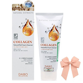 Sữa rửa mặt collagen dưỡng da sạch nhờn Dabo 3in1  Hàn quốc ( 180ml) và nơ