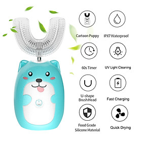 Bàn chải điện hình chữ U siêu mềm cho bé tích hợp máy phát nhạc thông minh